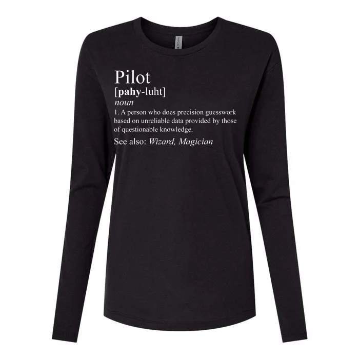 Pilot Definition Womens Cotton Relaxed Long Sleeve T-Shirt