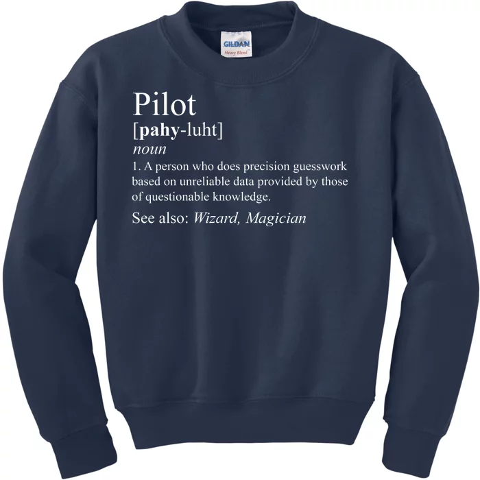 Pilot Definition Kids Sweatshirt