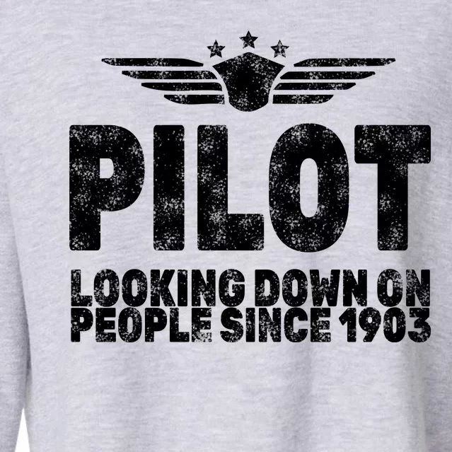 Pilot Looking Down On People Since 1903 Cropped Pullover Crew