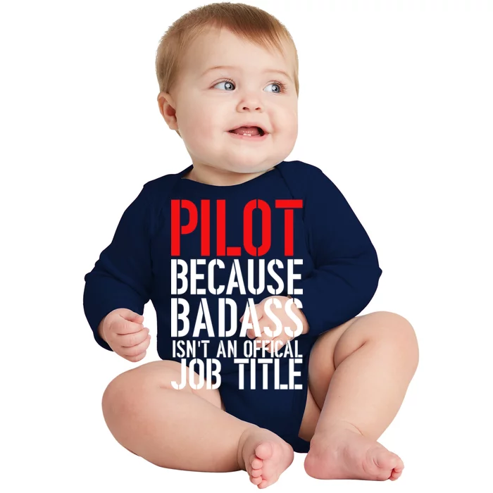 Pilot Official Job Title Baby Long Sleeve Bodysuit