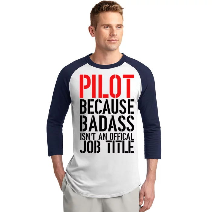 Pilot Official Job Title Baseball Sleeve Shirt