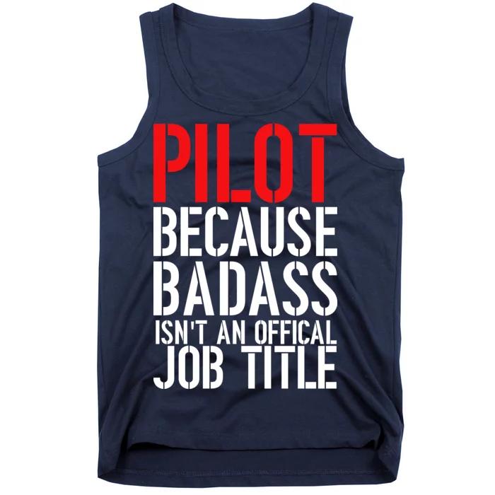 Pilot Official Job Title Tank Top