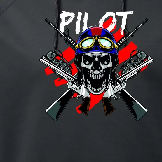 Pilot Skull Performance Fleece Hoodie