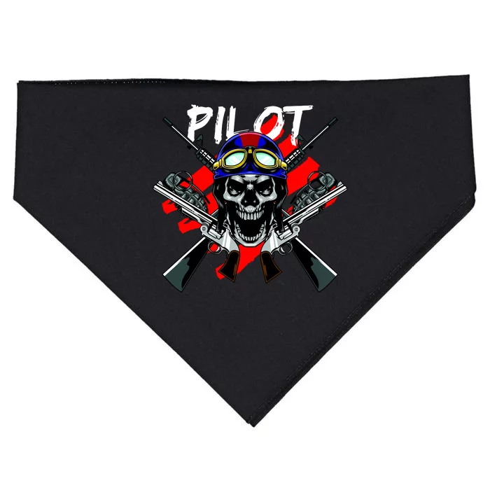 Pilot Skull USA-Made Doggie Bandana