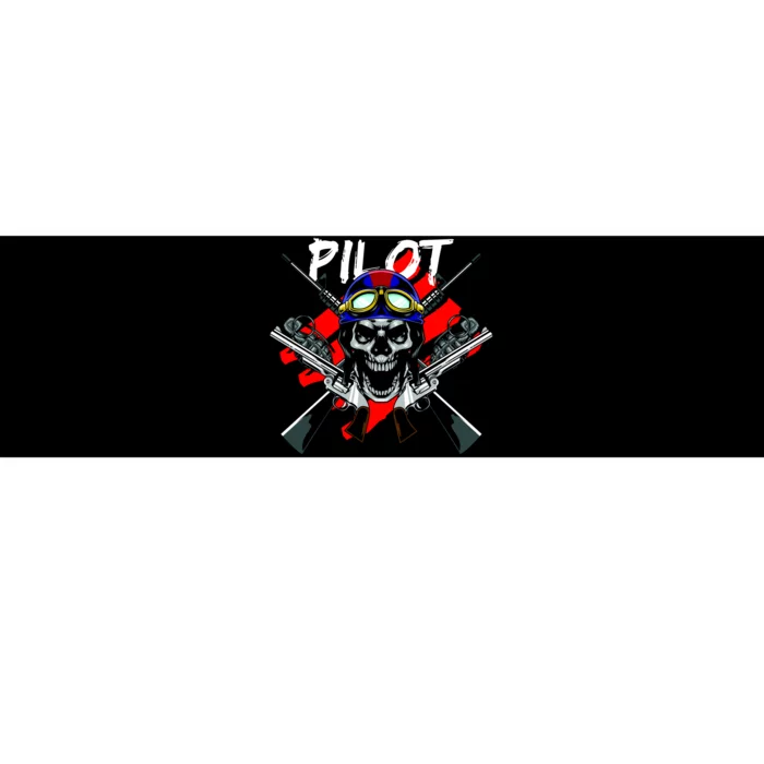 Pilot Skull Bumper Sticker