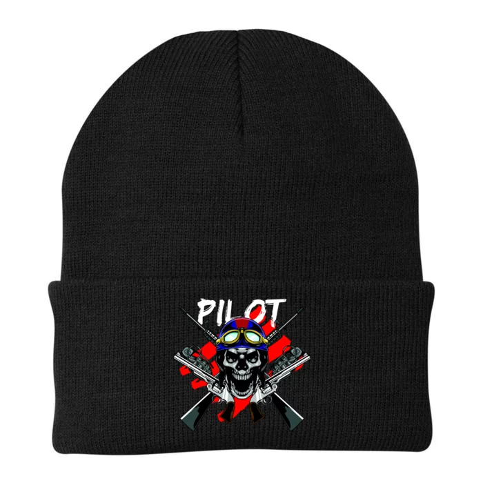 Pilot Skull Knit Cap Winter Beanie