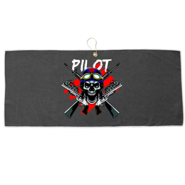 Pilot Skull Large Microfiber Waffle Golf Towel