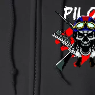 Pilot Skull Full Zip Hoodie