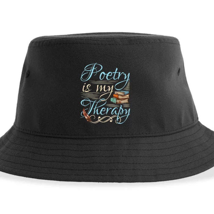 Poetry Is My Therapy Quote World Poetry Day Poet Sustainable Bucket Hat