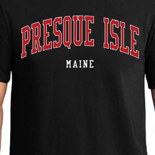 Presque Isle Maine College University Style Pajama Set