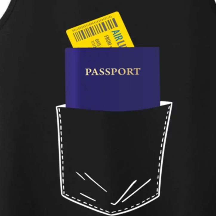 Passport In My Pocket World Traveller And Globe Trotter Gift Performance Tank