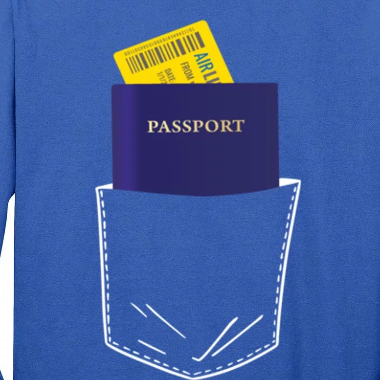 Passport In My Pocket World Traveller And Globe Trotter Gift Tall Long Sleeve T-Shirt