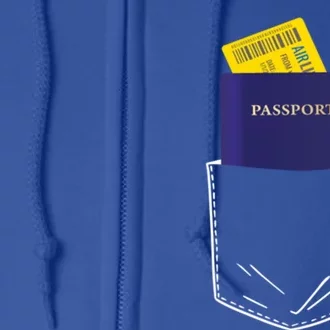 Passport In My Pocket World Traveller And Globe Trotter Gift Full Zip Hoodie