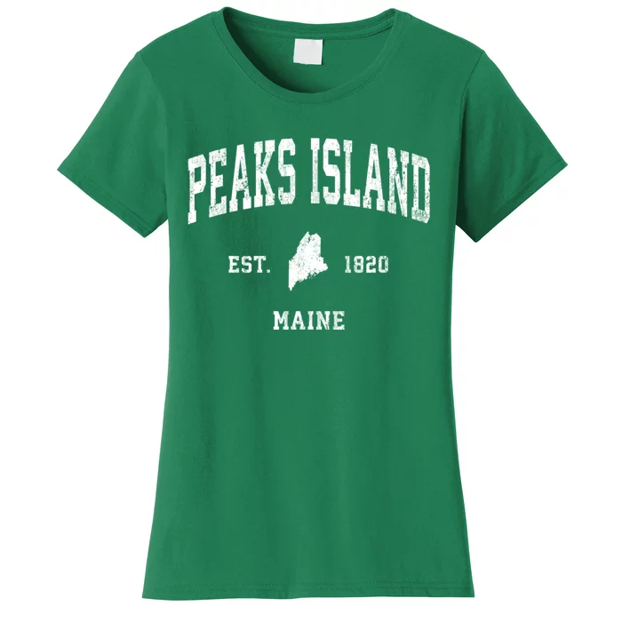 Peaks Island Maine Me Vintage Athletic Sports Women's T-Shirt