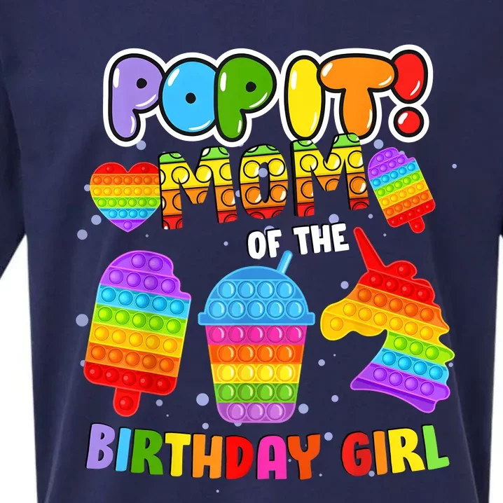 Pop It Mom Of The Birthday Girl Fidget Family Matching Sueded Cloud Jersey T-Shirt