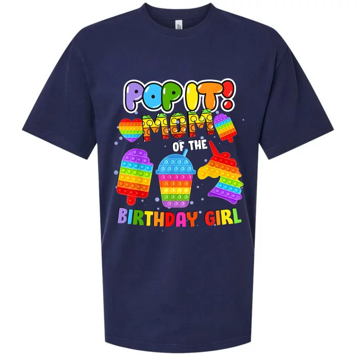 Pop It Mom Of The Birthday Girl Fidget Family Matching Sueded Cloud Jersey T-Shirt