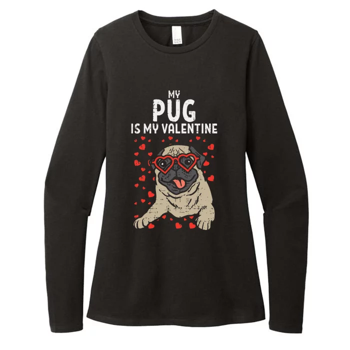 Pug Is My Valentine Cute Valentines Day Pet Dog Owner Gift Womens CVC Long Sleeve Shirt