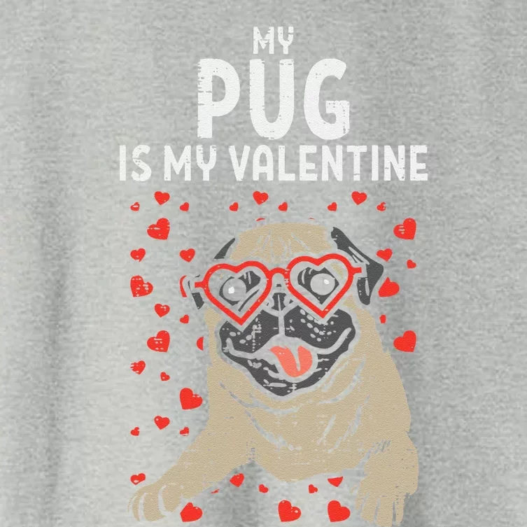 Pug Is My Valentine Cute Valentines Day Pet Dog Owner Gift Women's Crop Top Tee