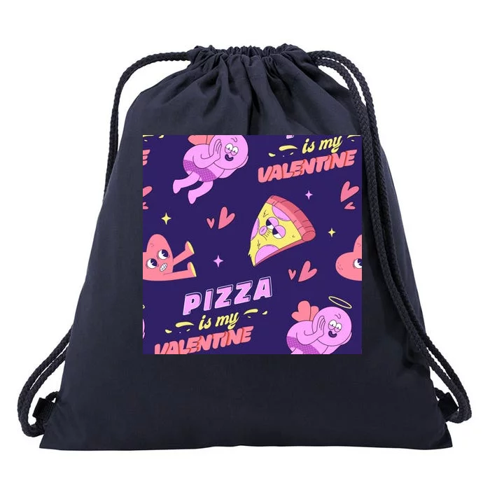 Pizza Is My Valentine Funny Drawstring Bag