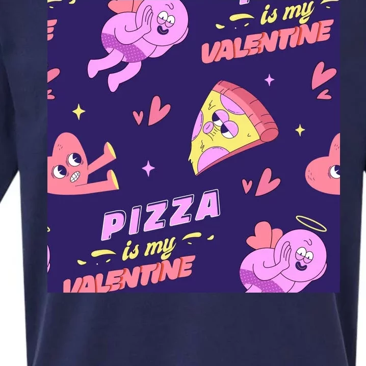 Pizza Is My Valentine Funny Sueded Cloud Jersey T-Shirt