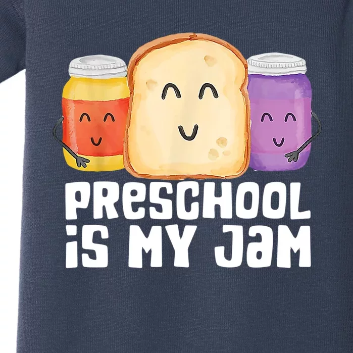 Preschool Is My Jam Back To School Funny Baby Bodysuit