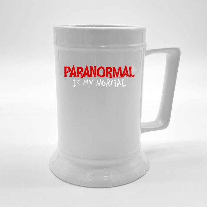 Paranormal Is My Normal Investigator Ghost Hunter Halloween Gift Front & Back Beer Stein