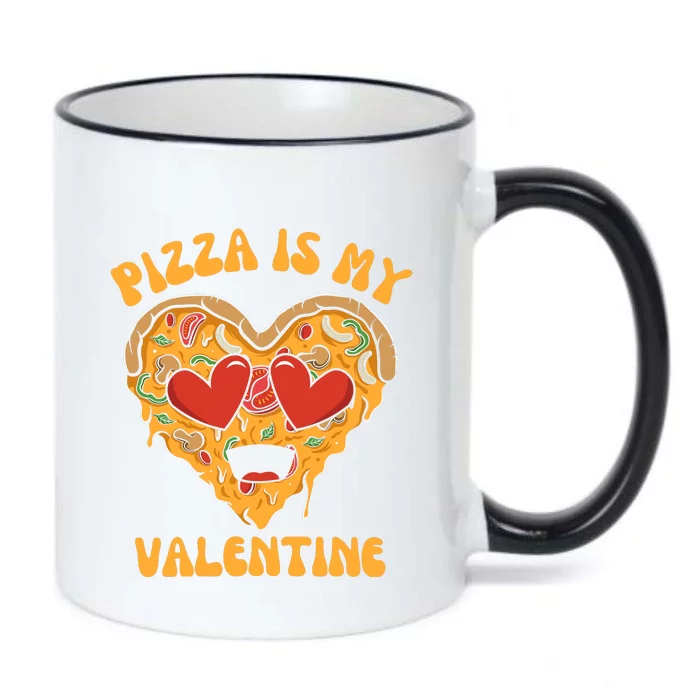 Pizza Is My Valentine Valentines Day Pizza Lover Black Color Changing Mug