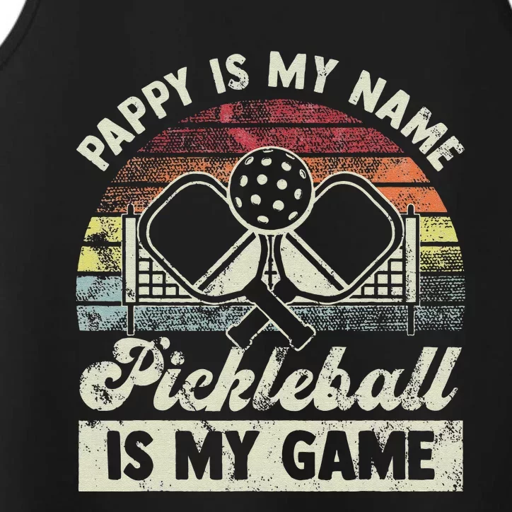 Papa is my name Pickleball is my Game Performance Tank