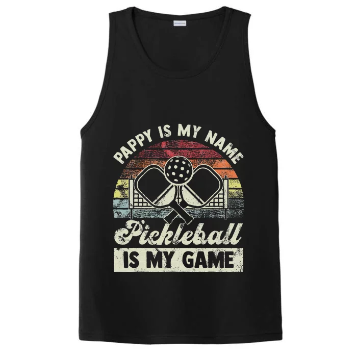 Papa is my name Pickleball is my Game Performance Tank