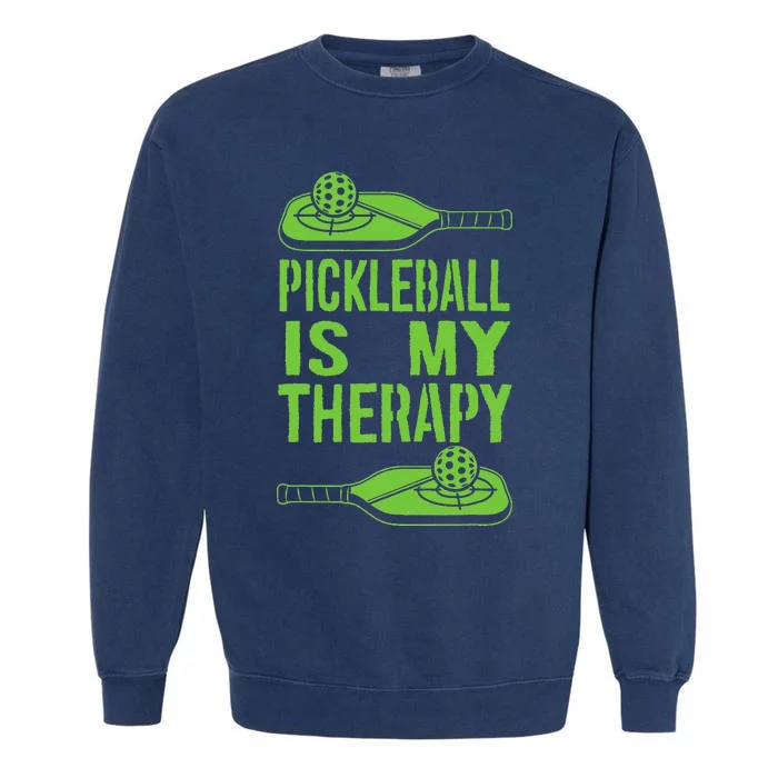 Pickleball is My Therapy Pickleball Paddle spots Garment-Dyed Sweatshirt