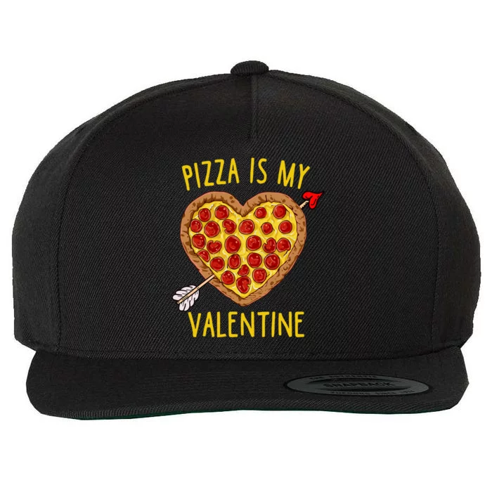 Pizza Is My Valentine Funny Valentines Day Gift Wool Snapback Cap