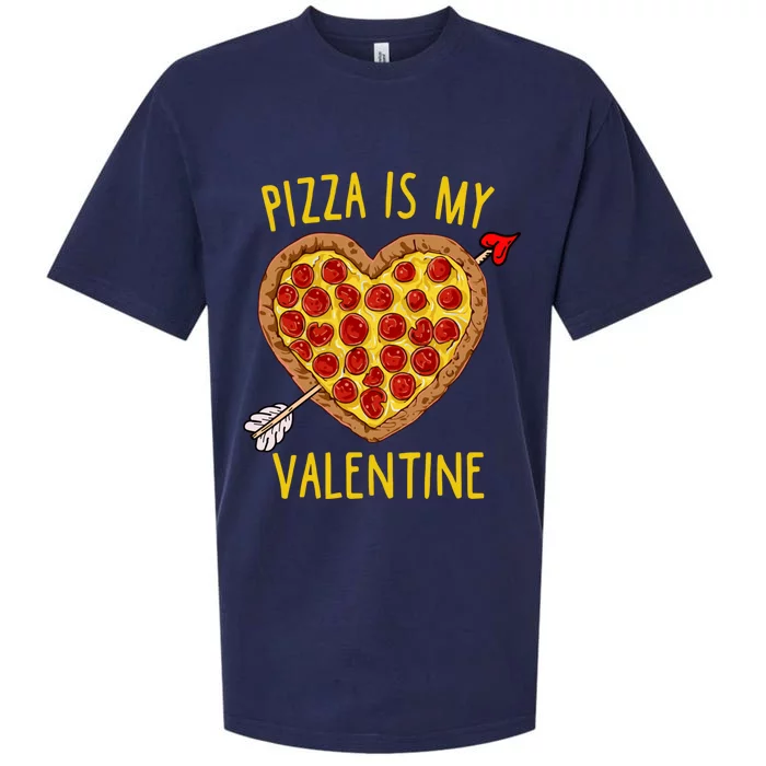 Pizza Is My Valentine Funny Valentines Day Gift Sueded Cloud Jersey T-Shirt