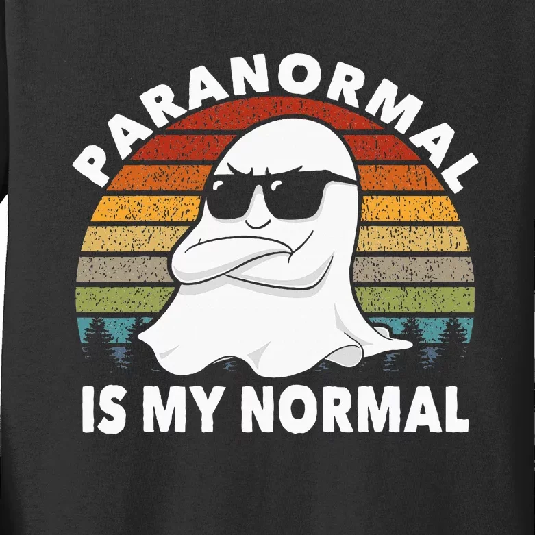 Paranormal Is My Normal Retro Ghost Hunting Halloween Kids Long Sleeve Shirt