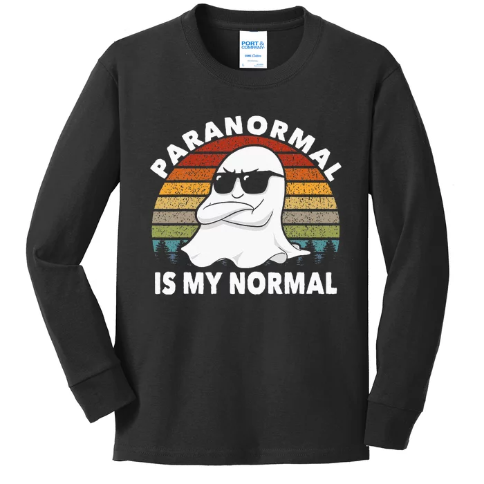 Paranormal Is My Normal Retro Ghost Hunting Halloween Kids Long Sleeve Shirt