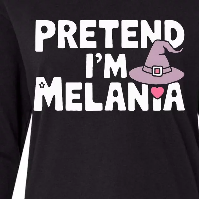 Pretend IM Melania Easy Halloween Costume Trump 2024 Womens Cotton Relaxed Long Sleeve T-Shirt