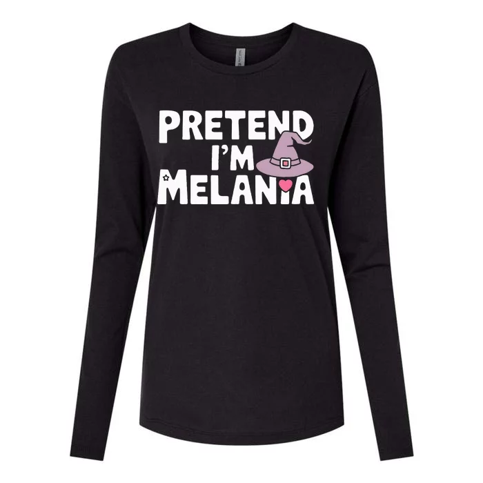 Pretend IM Melania Easy Halloween Costume Trump 2024 Womens Cotton Relaxed Long Sleeve T-Shirt