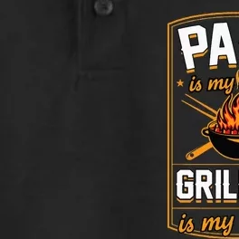 Papa Is My Name Grilling Is My Game Funny Grill Dad Dry Zone Grid Performance Polo