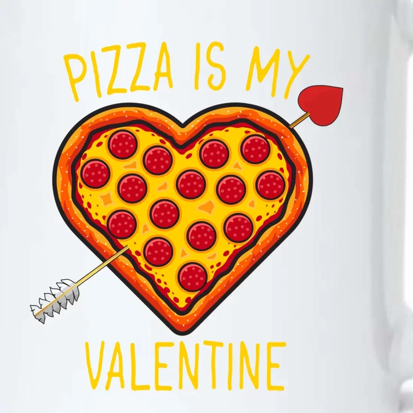 Pizza Is My Valentine Heart Pepperoni Lover Valentines Day Gift Black Color Changing Mug