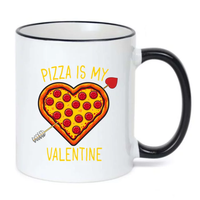 Pizza Is My Valentine Heart Pepperoni Lover Valentines Day Gift Black Color Changing Mug