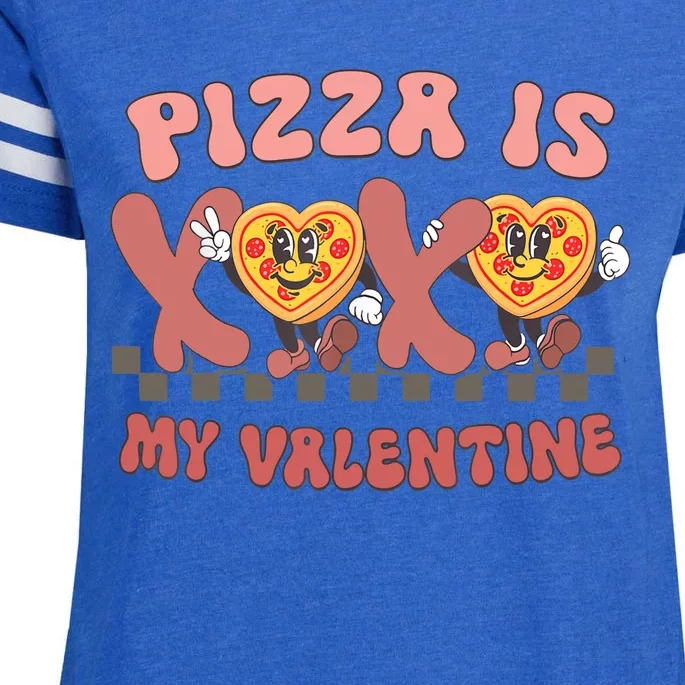 Pizza Is My Valentines XOXO Matching Couple For Him And Her Enza Ladies Jersey Football T-Shirt