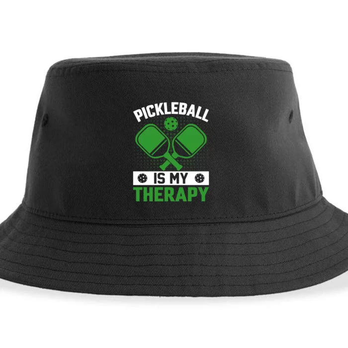 Pickleball Is My Therapy Funny Pickleball Sustainable Bucket Hat