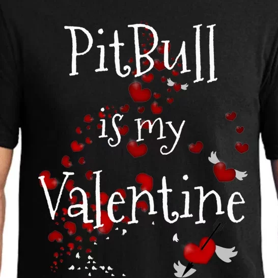 Pitbull Is My Valentine Tee Funny Dog Lover Valentines Day Funny Gift Pajama Set