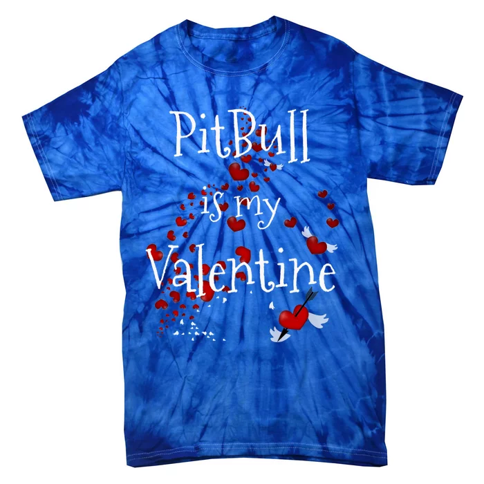 Pitbull Is My Valentine Tee Funny Dog Lover Valentines Day Funny Gift Tie-Dye T-Shirt