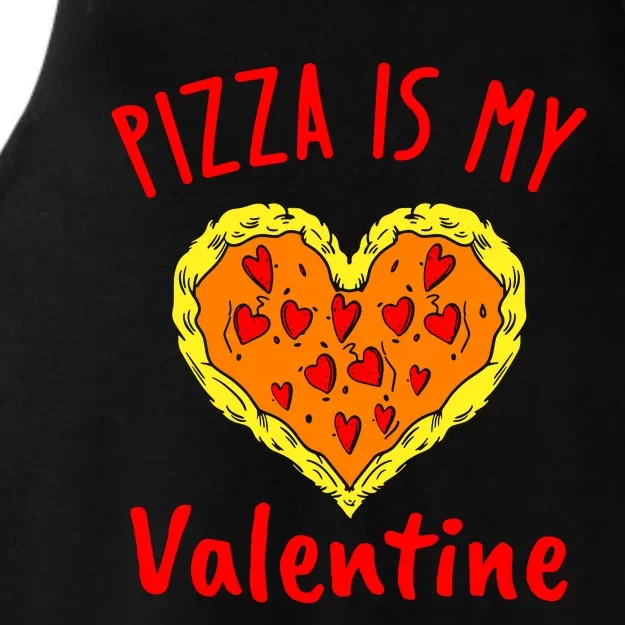 Pizza Is My Valentine Ladies Tri-Blend Wicking Tank