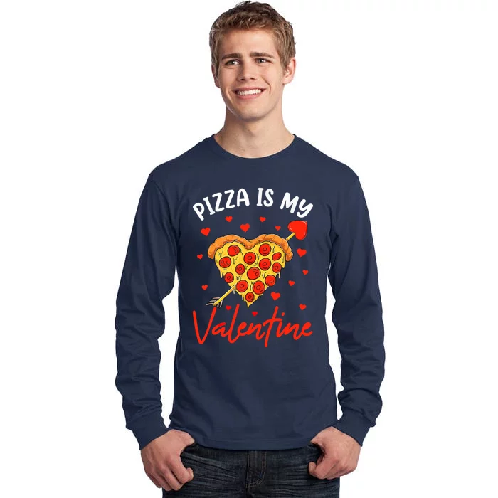 Pizza Is My Valentine Funny Valentines Day Matching Boy Girl Tall Long Sleeve T-Shirt