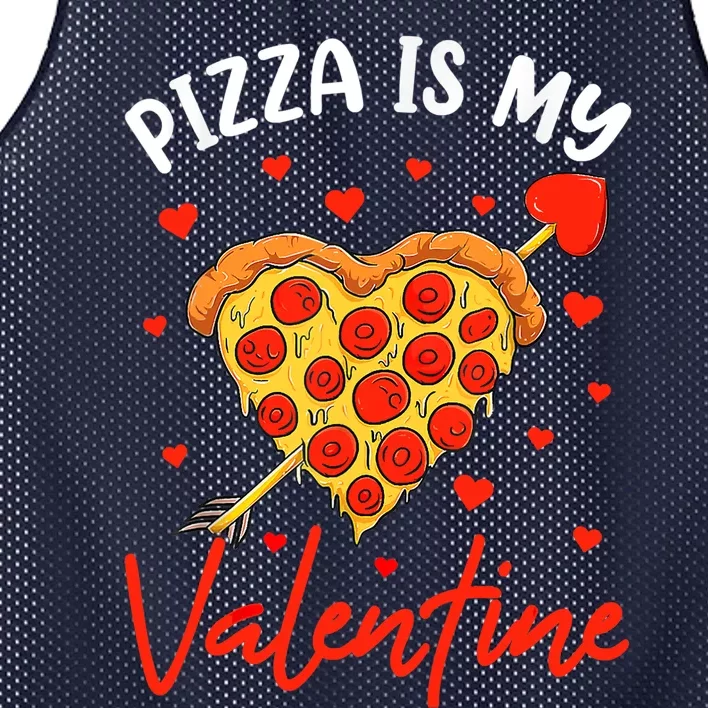 Pizza Is My Valentine Funny Valentines Day Matching Boy Girl Mesh Reversible Basketball Jersey Tank