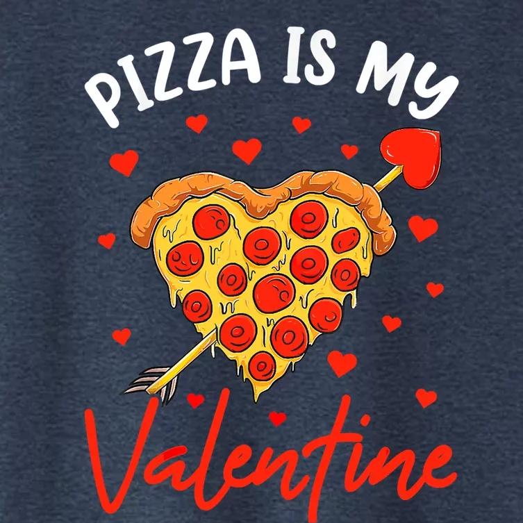 Pizza Is My Valentine Funny Valentines Day Matching Boy Girl Women's Crop Top Tee