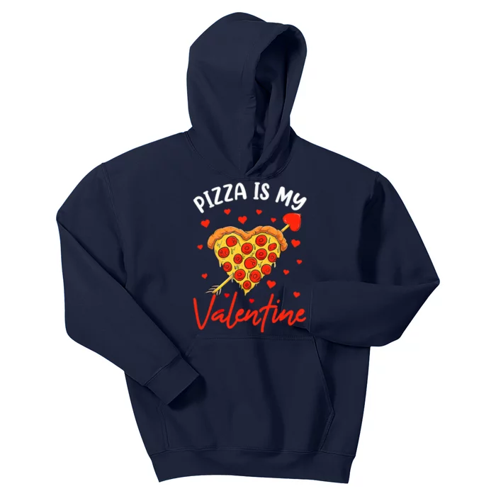 Pizza Is My Valentine Funny Valentines Day Matching Boy Girl Kids Hoodie