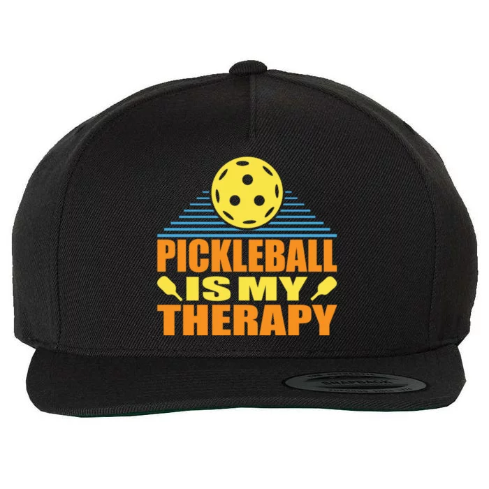 Pickleball Is My Therapy Funny Pickleball Wool Snapback Cap