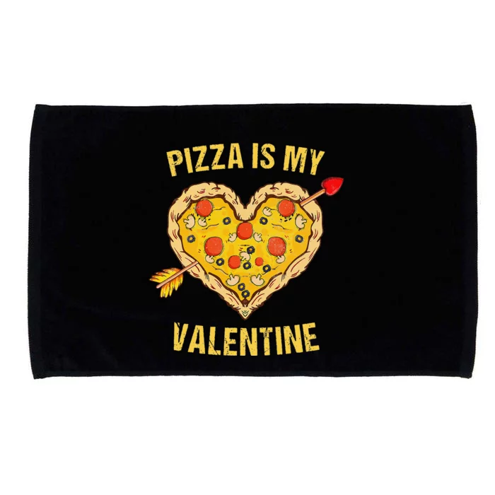 Pizza Is My Valentine Pizza Heart Valentine's Days Microfiber Hand Towel